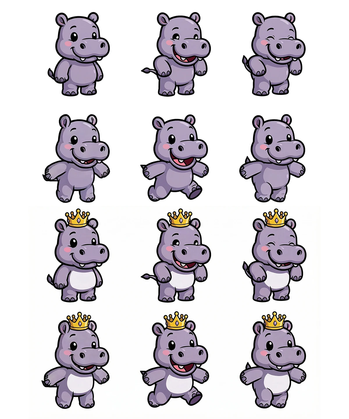 Sprite Reskin: Add a crown to the hippo character.