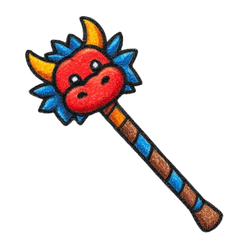 이미지 생성: 빨간 용 머리 지팡이