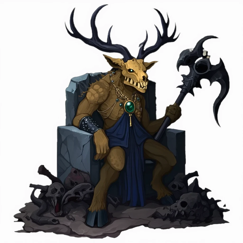 이미지 생성: 낫을 든 순록의 사신