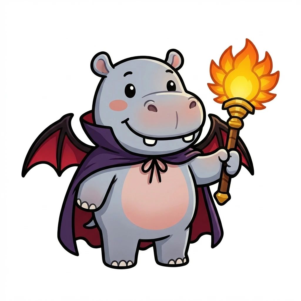 Image Generation: (Attach 5 images) Draw a cute hippo.