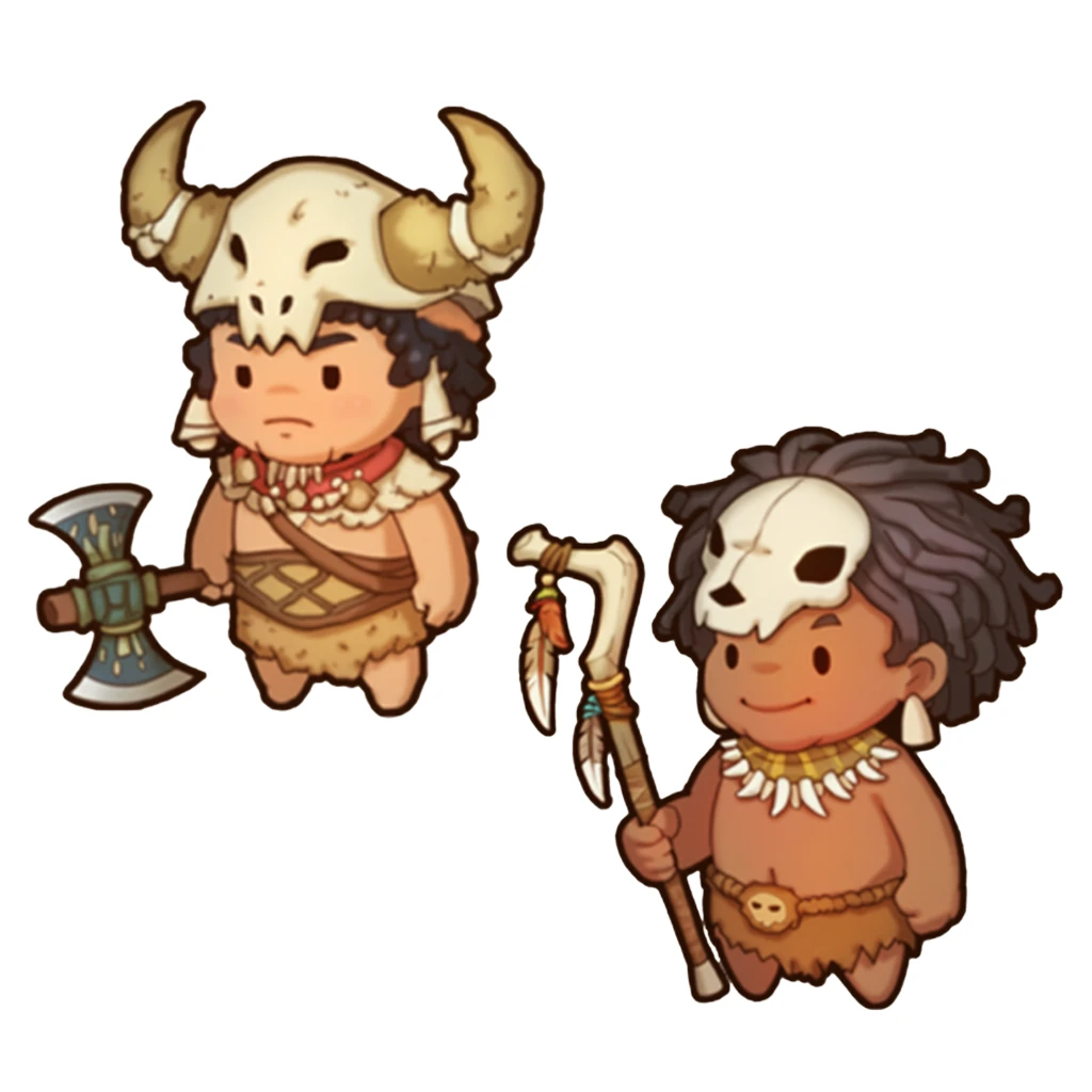 치비 원시 부족 RPG 에셋 패키지 style preview image 0